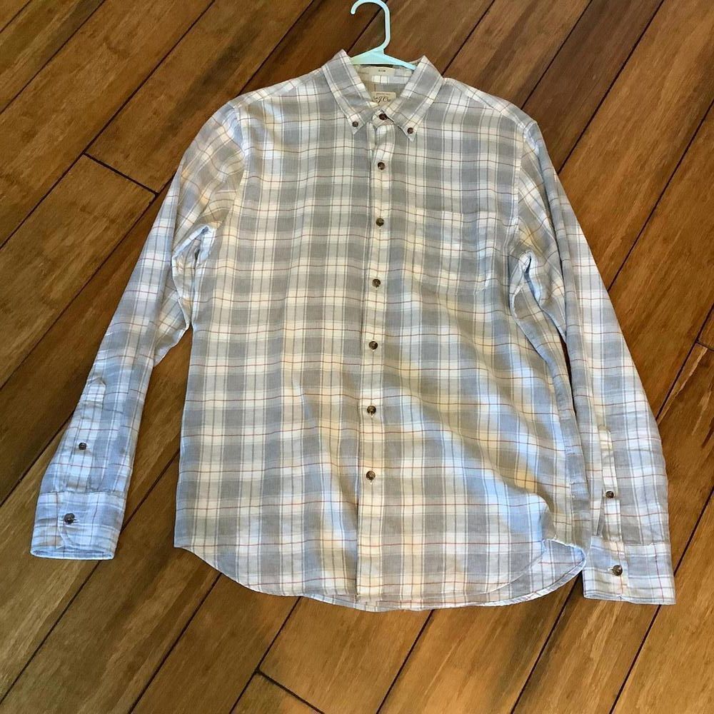 J. Crew Stylish Brushed Twill Slim Fit Plaid Button-Up‎ Shirt